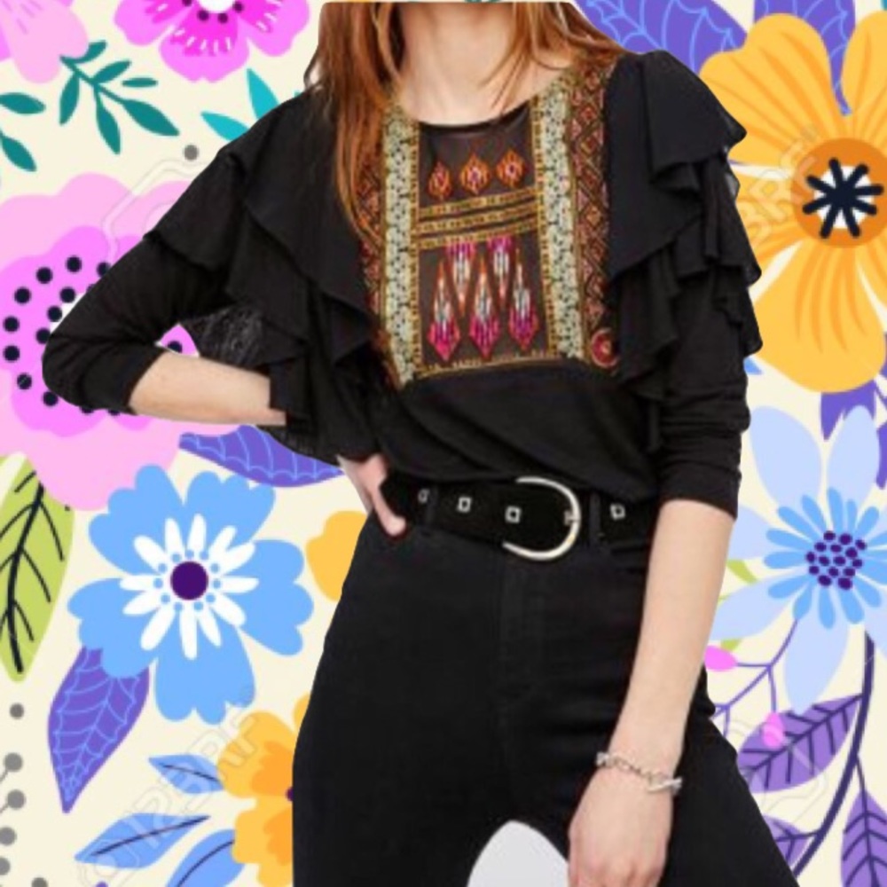 🚫SOLD🚫 Free People Embroidered La Cienga Top